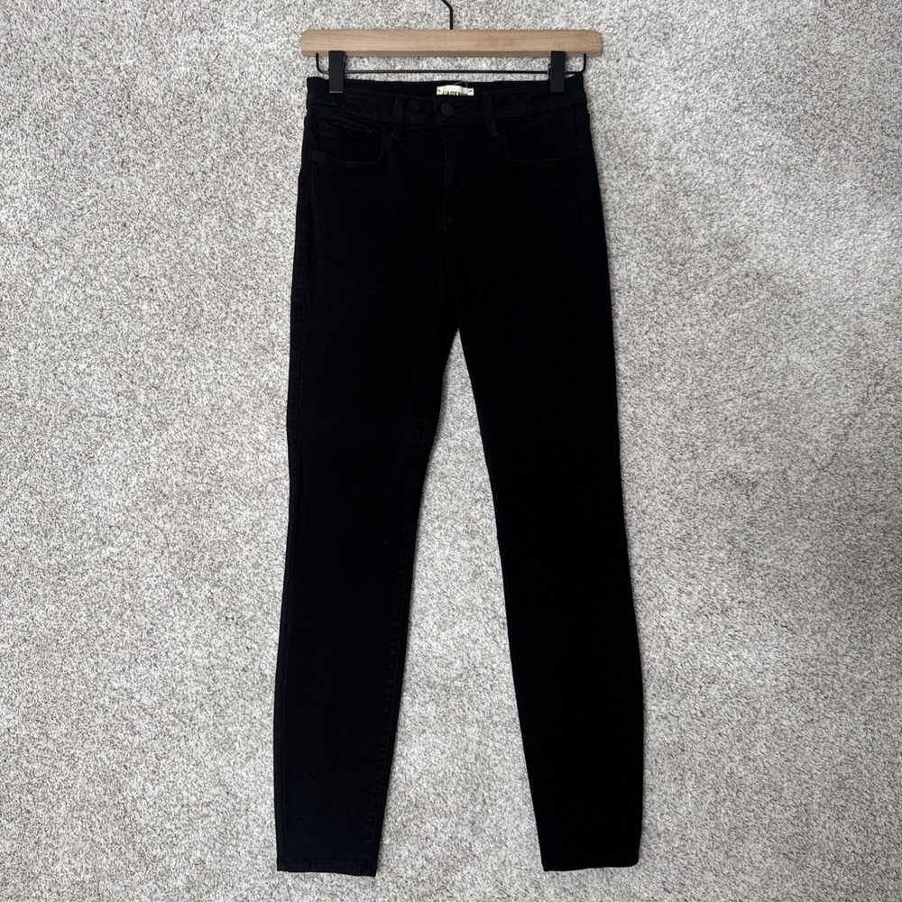 L'AGENCE Margot High Rise Skinny Jeans Black Size 26 Cotton Blend‎